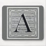 Block Letter "A" Woodcut Woodblock Initial Mousepads