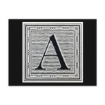 Block Letter "A" Woodcut Woodblock Initial