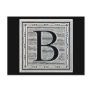 Block Letter "B" Woodcut Woodblock Inital
