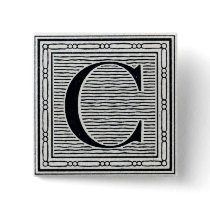 Block Letter "C" Woodcut Woodblock Inital