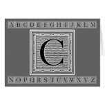 Block Letter "C" Woodcut Woodblock Inital