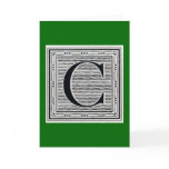 Block Letter "C" Woodcut Woodblock Inital
