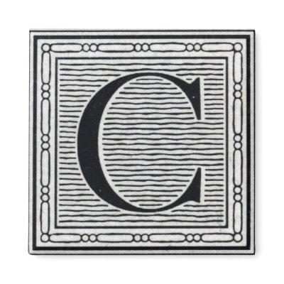 Block Letter "C" Woodcut Woodblock Inital by ZephyrusBooks