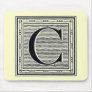 Block Letter "C" Woodcut Woodblock Inital Mouse Pad