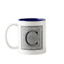 Block Letter "C" Woodcut Woodblock Inital Mug