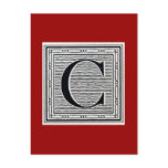 Block Letter "C" Woodcut Woodblock Inital