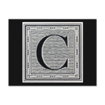Block Letter "C" Woodcut Woodblock Inital