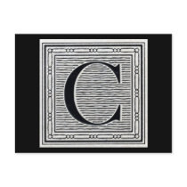 Block Letter "C" Woodcut Woodblock Inital