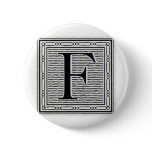 Block Letter "F" Woodcut Woodblock Inital