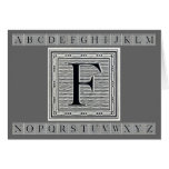 Block Letter "F" Woodcut Woodblock Inital