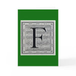 Block Letter "F" Woodcut Woodblock Inital