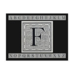 Block Letter "F" Woodcut Woodblock Inital