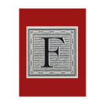 Block Letter "F" Woodcut Woodblock Inital