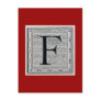 Block Letter "F" Woodcut Woodblock Inital