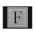 Block Letter "F" Woodcut Woodblock Inital