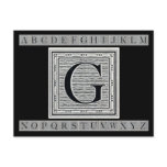 Block Letter "G" Woodcut Woodblock Inital