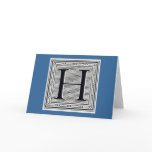 Block Letter "H" Woodcut Woodblock Inital
