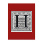 Block Letter "H" Woodcut Woodblock Inital