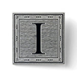 Block Letter "I" Woodcut Woodblock Inital