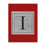 Block Letter "I" Woodcut Woodblock Inital