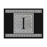 Block Letter "I" Woodcut Woodblock Inital