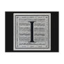 Block Letter "I" Woodcut Woodblock Inital