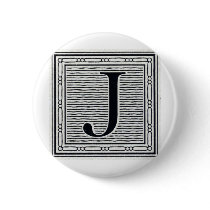 Block Letter "J" Woodcut Woodblock Inital