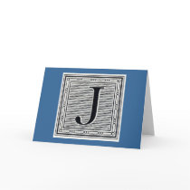 Block Letter "J" Woodcut Woodblock Inital