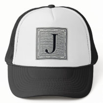 Block Letter "J" Woodcut Woodblock Inital