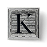Block Letter "K" Woodcut Woodblock Inital