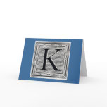 Block Letter "K" Woodcut Woodblock Inital