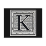 Block Letter "K" Woodcut Woodblock Inital