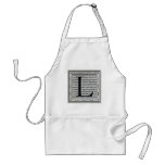 Block Letter "L" Woodcut Woodblock Inital aprons