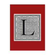 Block Letter "L" Woodcut Woodblock Inital