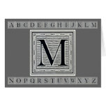 Block Letter "M" Woodcut Woodblock Inital