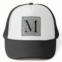 Block Letter "M" Woodcut Woodblock Inital