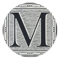 Block Letter "M" Woodcut Woodblock Inital