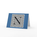 Block Letter "N" Woodcut Woodblock Inital