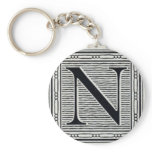 Block Letter "N" Woodcut Woodblock Inital