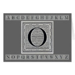 Block Letter "O" Woodcut Woodblock Inital Greeting Cards