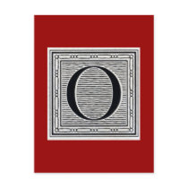 Block Letter "O" Woodcut Woodblock Inital