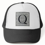 Block Letter "Q" Woodcut Woodblock Inital