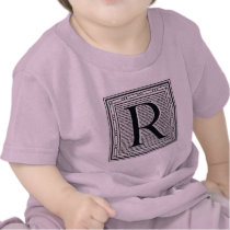 Block Letter "R" Woodcut Woodblock Inital