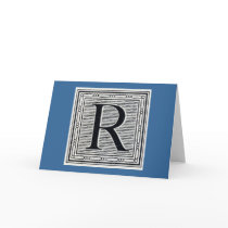 Block Letter "R" Woodcut Woodblock Inital