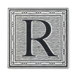 Block Letter "R" Woodcut Woodblock Inital