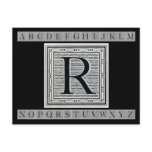 Block Letter "R" Woodcut Woodblock Inital