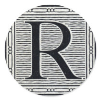 Block Letter "R" Woodcut Woodblock Inital