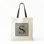 Block Letter "S" Woodcut Woodblock Inital Bag