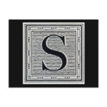 Block Letter "S" Woodcut Woodblock Inital