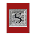 Block Letter "S" Woodcut Woodblock Inital